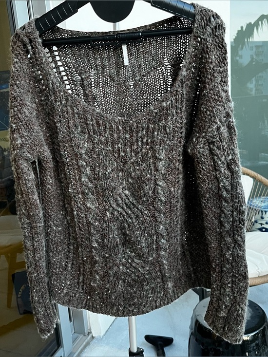 Free People Sweaters - Free People Forest Sweater Chunky Boho Wool/Alpaca Size L Cable Knit Oversized